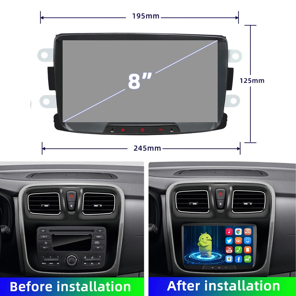 Jmance Multifunctional 8 Inch 2+32GB Android Auto Capacitive Screen Android Headunit Carplay Radio Car Navigation Music Multimedia System
